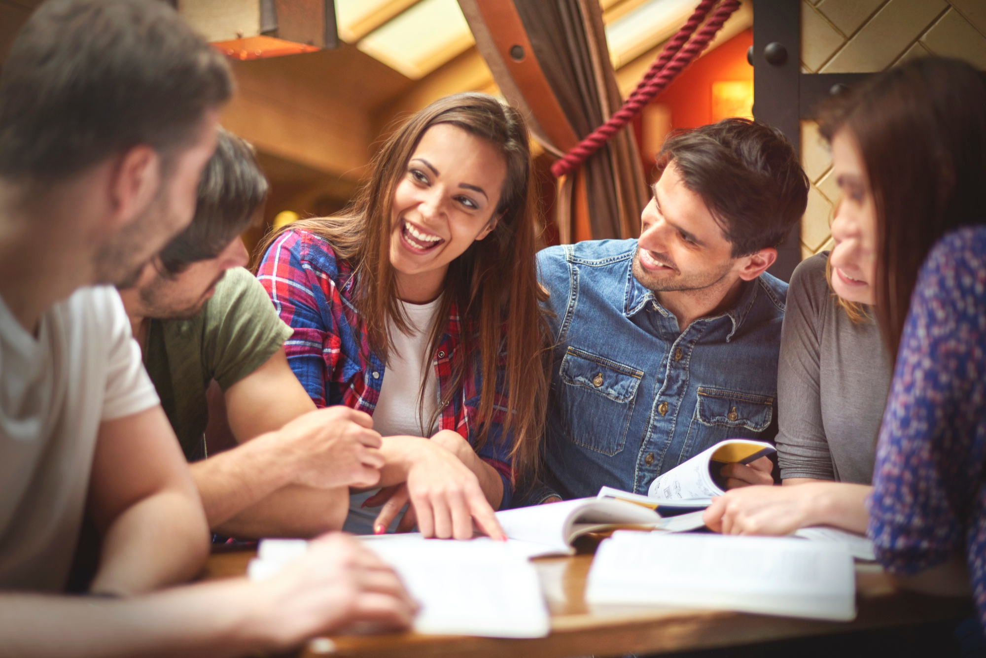 group of college studetns gallery bg